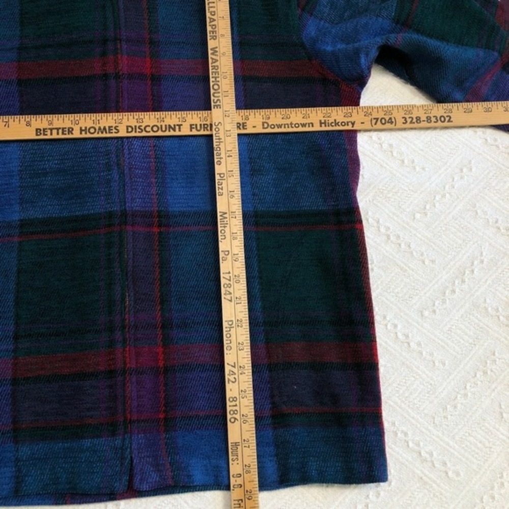 VTG 90s Plaid Zip Sweater Jacket L Grandpa Core‎ Cabin Artsy Oversized - Picture 8 of 8